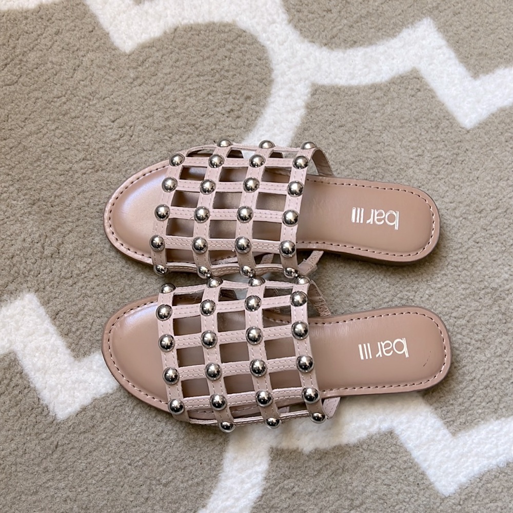 Bar III nude color cage sandals with studs sz 5 - Picture 3 of 4